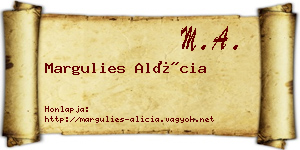 Margulies Alícia névjegykártya